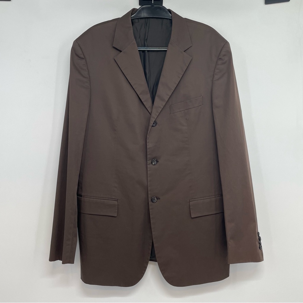Jil Sander Men’s Sport Coat Blazer Size 54 Us 44 Three Buttons Brown Italy